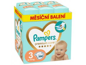 Pampers Premium Care Měsíční balení jednorázových plen vel. 3 (200 ks)