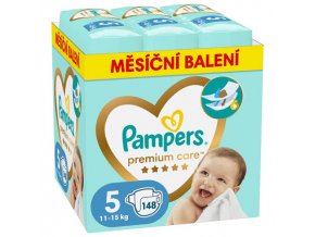 Pampers Premium Care Měsíční balení jednorázových plen vel. 5 (148 ks)