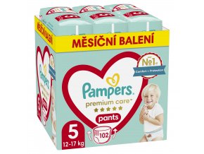 Pampers Premium Care Měsíční balení plenkových kalhotek vel. 5 (102 ks)