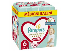Pampers Premium Care Měsíční balení plenkových kalhotek vel. 6 (93 ks)