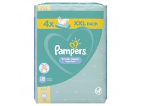 Pampers Fresh Clean XXL Dětské vlhčené ubrousky (4× 80 ks)