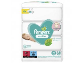 Pampers Sensitive XXL Dětské vlhčené ubrousky pro citlivou pokožku (4× 80 ks)