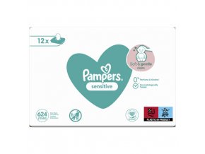 Pampers Sensitive BOX Dětské vlhčené ubrousky pro citlivou pokožku (12× 52 ks)