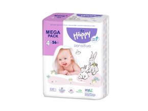 Bella Happy Baby Megapack čisticích ubrousků Sensitive (4× 56 ks)