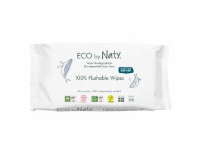 Eco by Naty Vlhčené ubrousky bez vůně ECO, splachovatelné (56 ks)