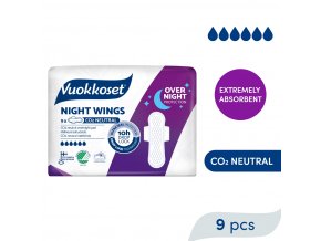 VUOKKOSET Noční vložky s křidélky Night Wings (9 ks)