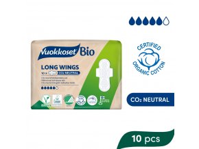 VUOKKOSET BIO Vložky s křidélky Long Wings (10 ks)