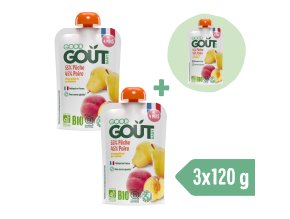 2+1 ZDARMA: Good Gout BIO Broskev s hruškou (120 g)