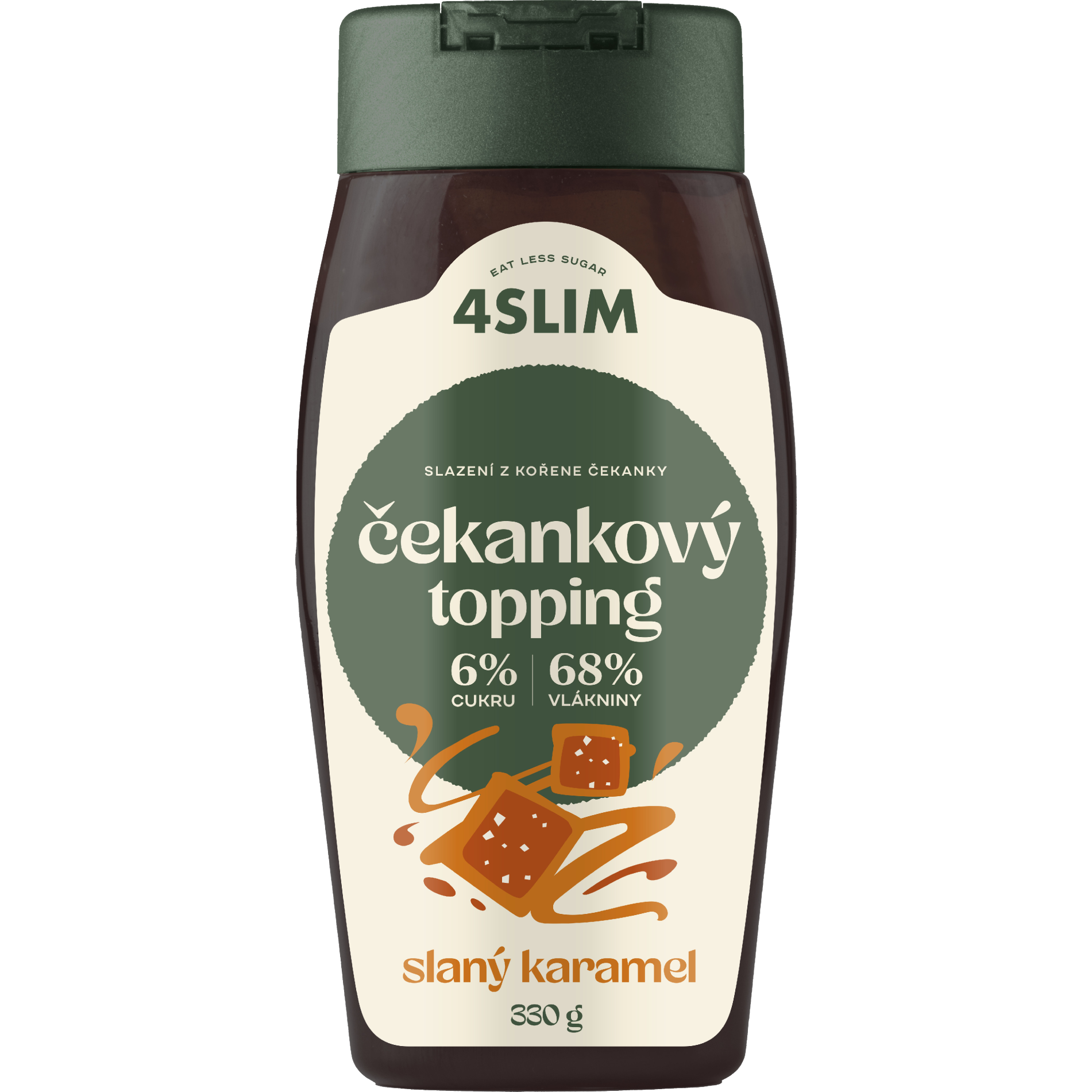 4Slim Čekankový topping slaný karamel (330 g)