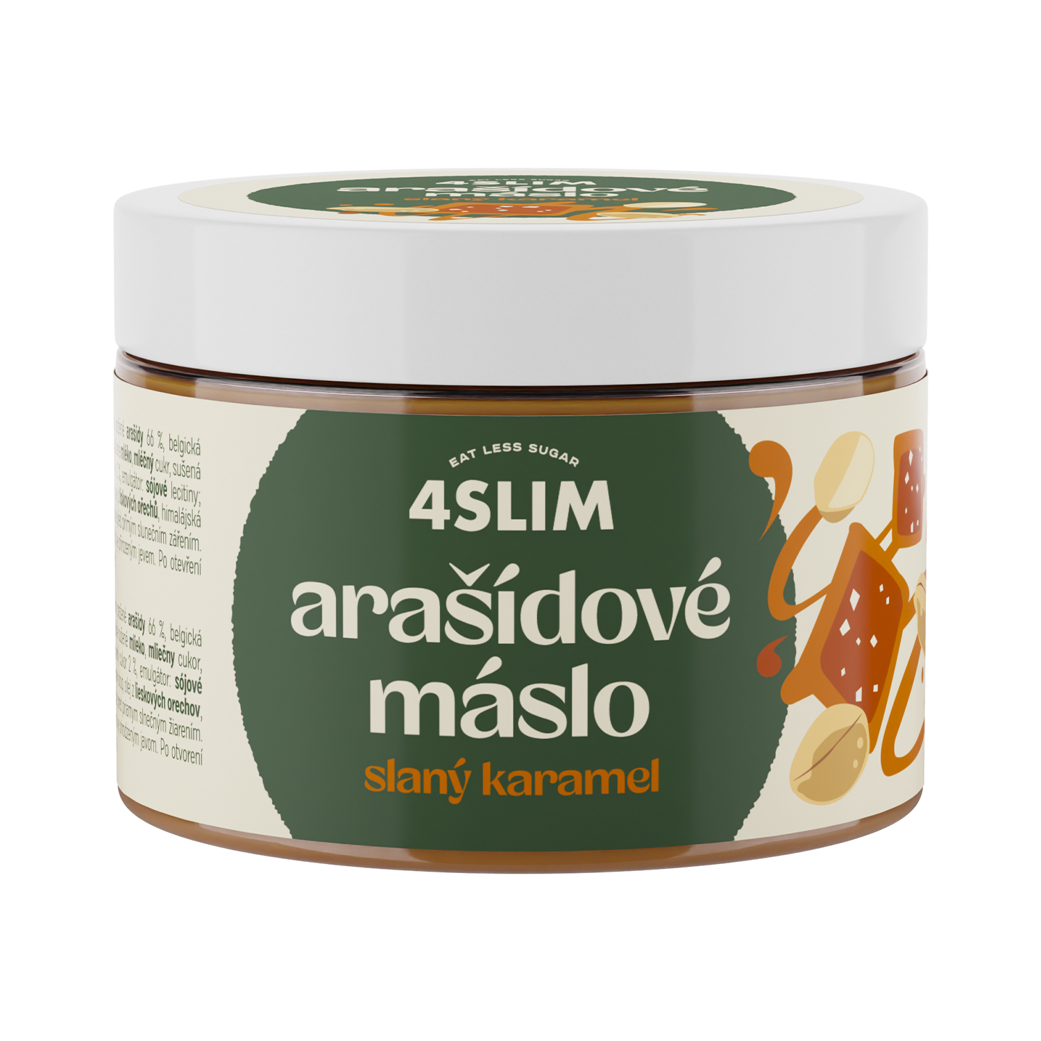 4Slim Arašídové máslo slaný karamel (500 g)
