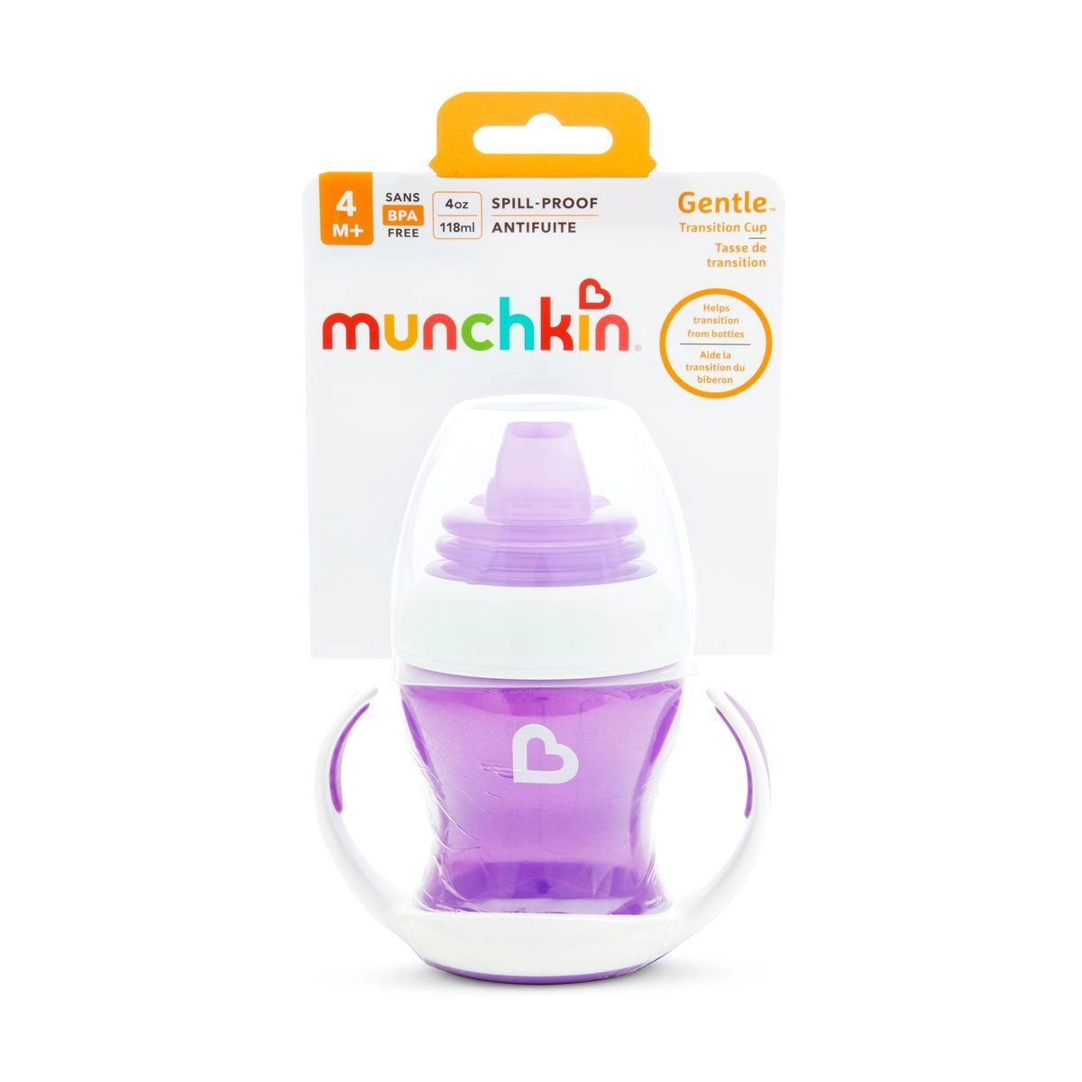 Munchkin Gentle první hrneček, 118ml, 4m+, fialový
