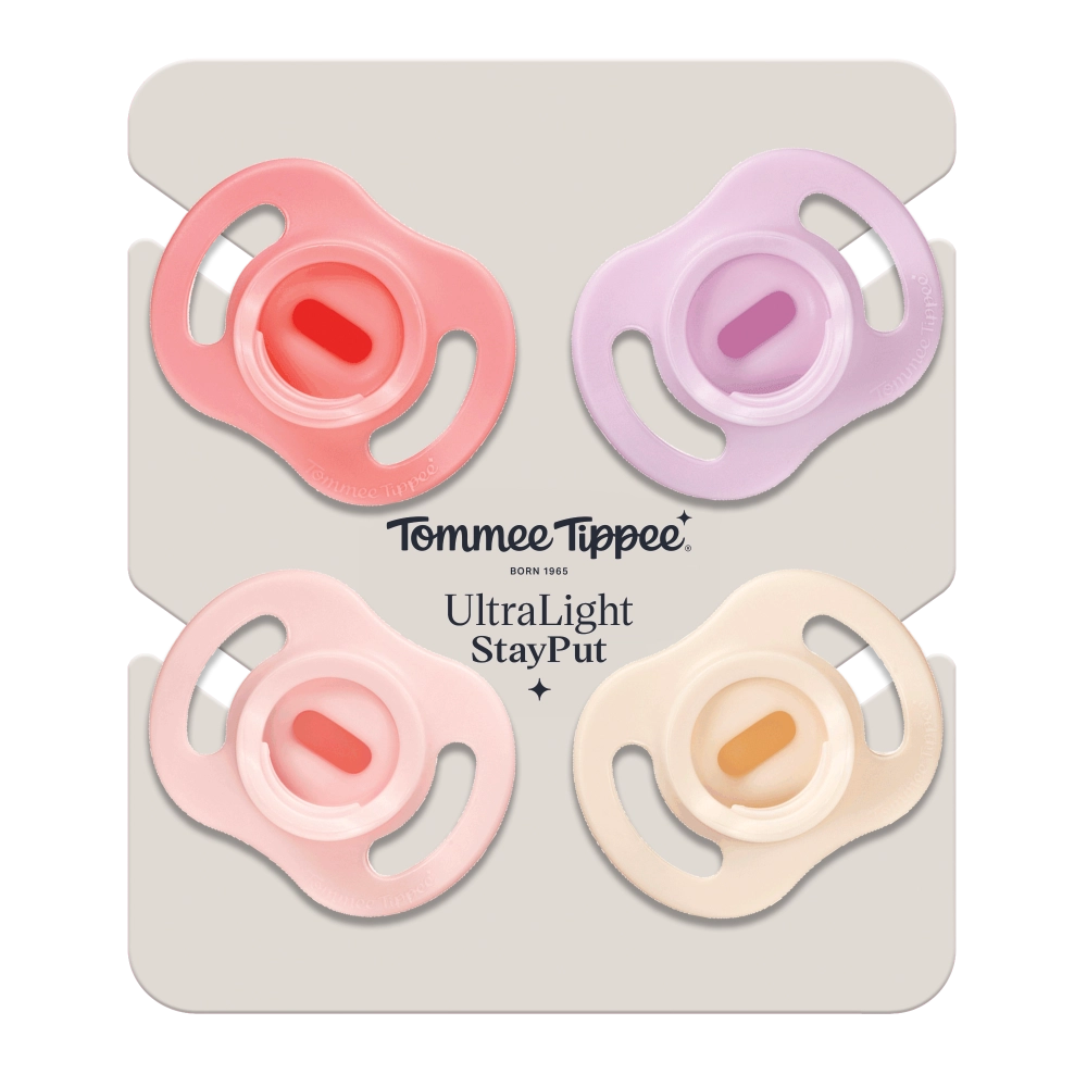 Tommee Tippee Silikonový Dudlík Ultra-light 0-6m, 4 ks, GIRL