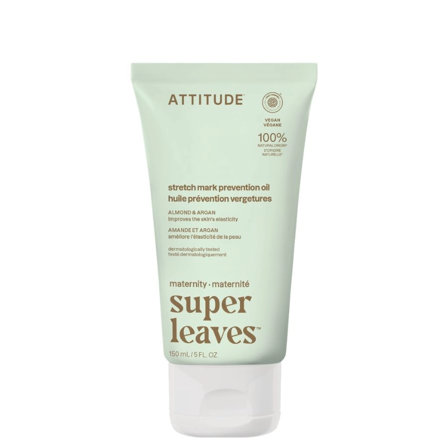 Tělový olej pro prevenci strií v těhotenství ATTITUDE Super leaves Maternity - argan a mandle 150  ml