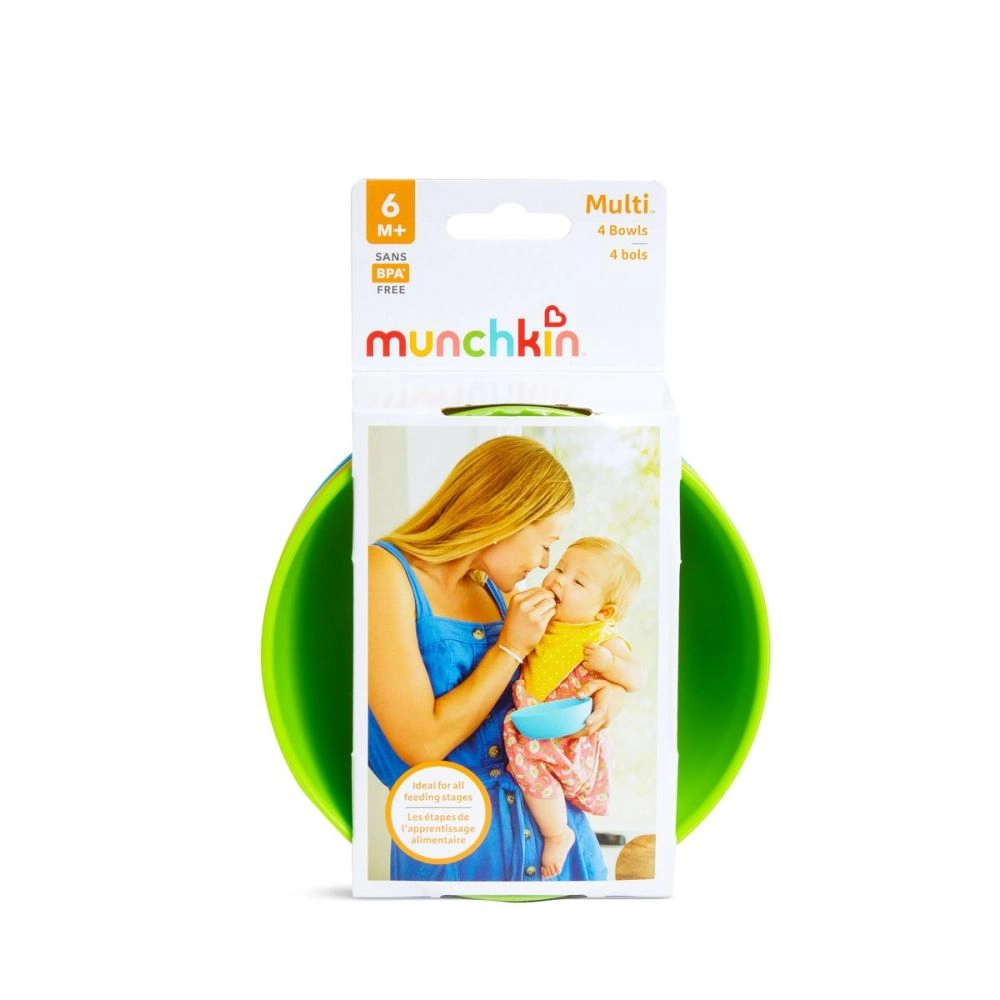 Munchkin 4 ks barevných misek, 6m+