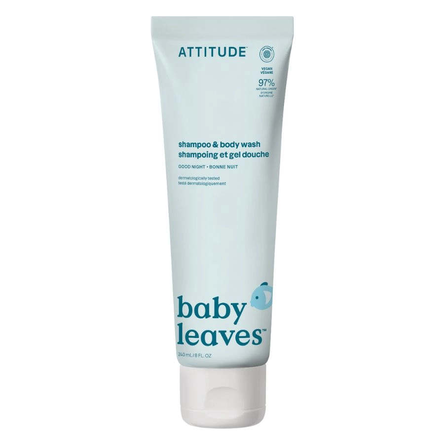 2v1 dětský šampon a tělové mýdlo ATTITUDE Baby leaves s vůní Good night 240 ml
