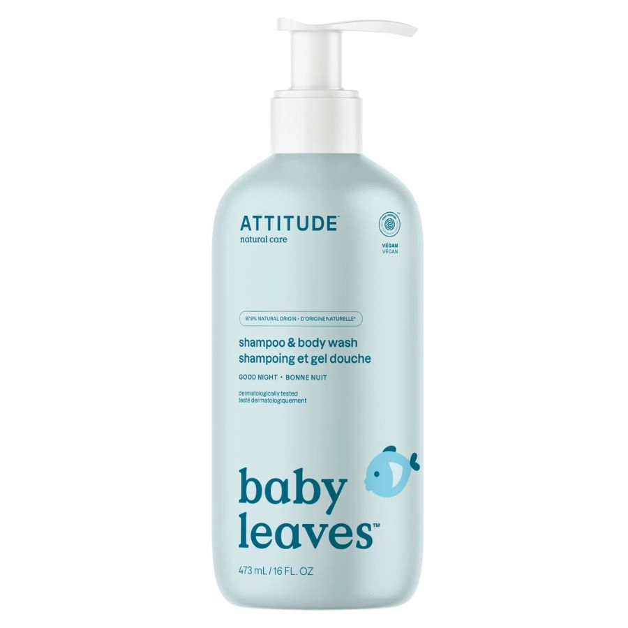 2v1 dětský šampon a tělové mýdlo ATTITUDE Baby leaves s vůní Good night 473 ml