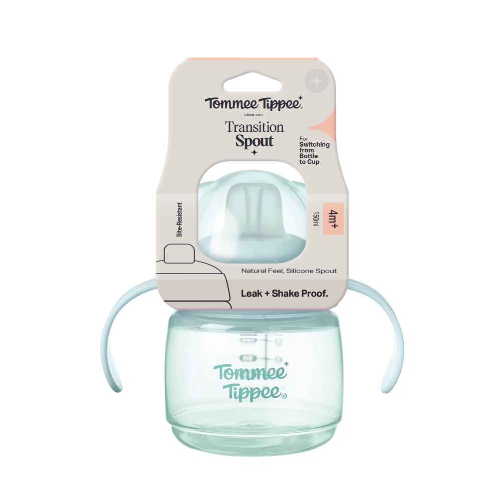 Levně Tommee Tippee Transition netekoucí hrneček s hubičkou, 150 ml, 4m+, zelený