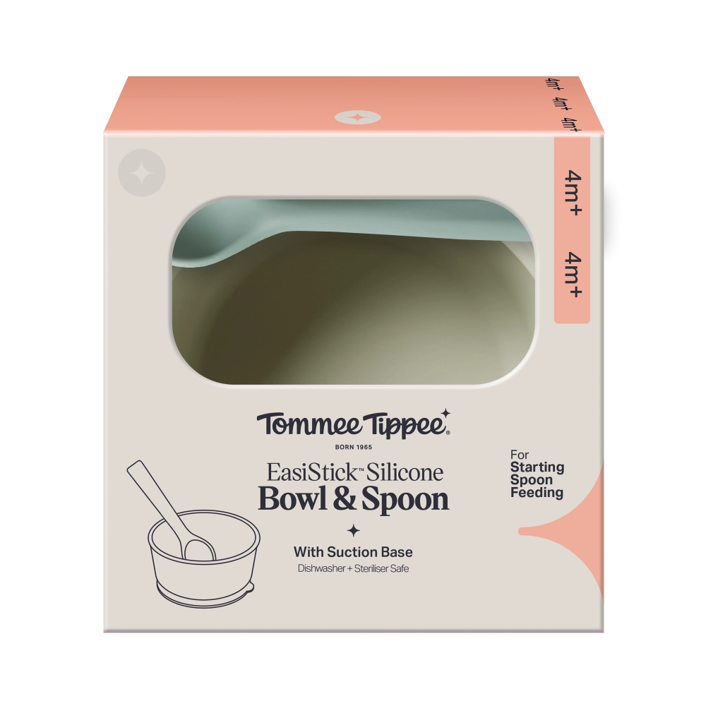 Tommee Tippee Silikonová mistička s přísavkou a lžičkou, zelená