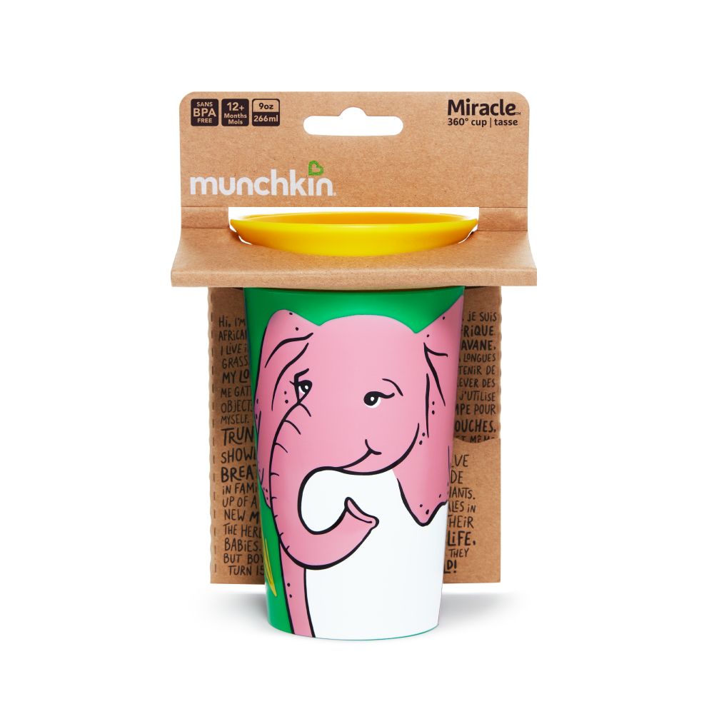 Munchkin WildLove 360° juniorský hrneček s oušky, 177 ml, 6m+, slon