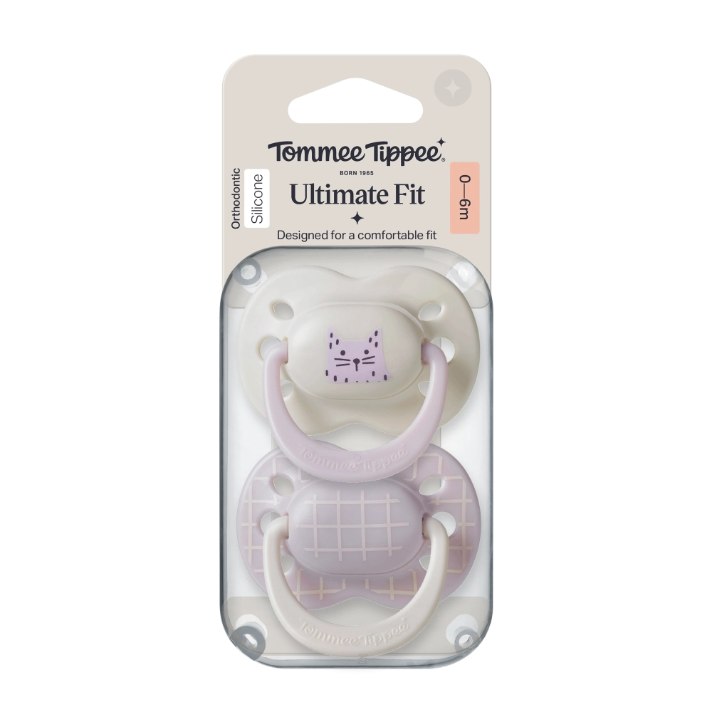 Tommee Tippee Ultimate Fit DECO silikonový dudlík 0–6 m, 2 ks, GIRL, více barevných variant