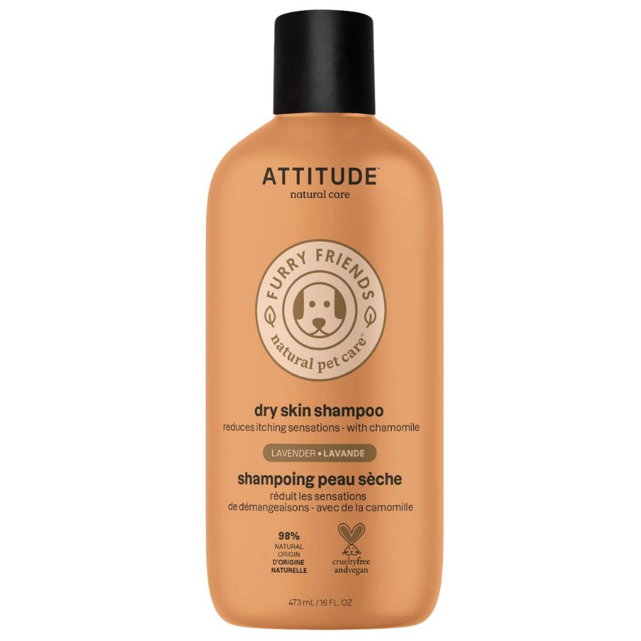Přírodní šampon ATTITUDE Furry Friends pro zvířecí mazlíčky - pro suchou srst 473 ml