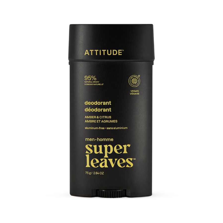 Přírodní pánský deodorant ATTITUDE Super leaves - amber a citrus 75 g