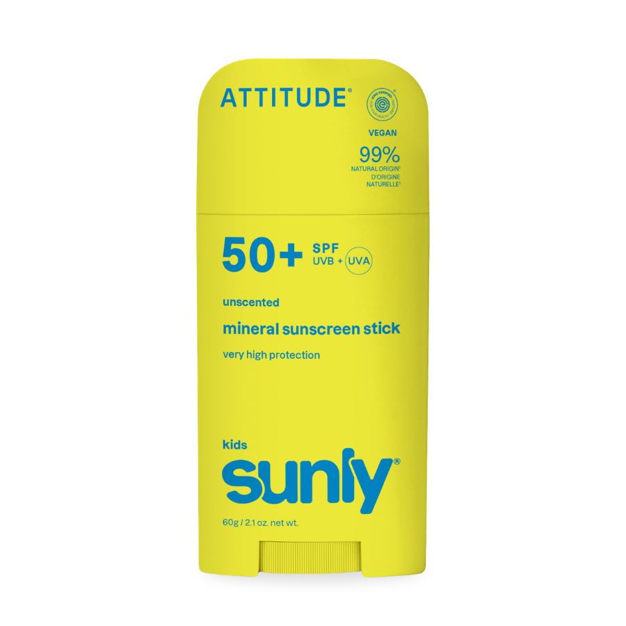 Dětský minerální opalovací krém ATTITUDE Sunly (SPF 50) bez vůně 60 g
