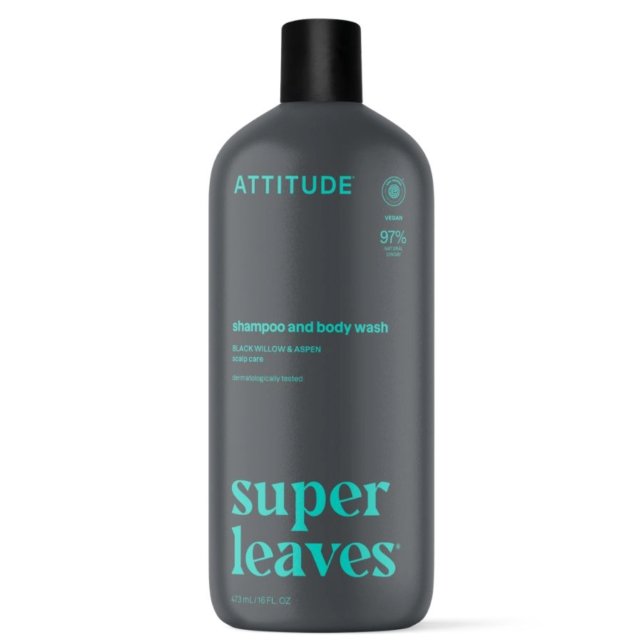 Pánský šampon a sprchový gel 2v1 ATTITUDE Super leaves - proti lupům 473 ml