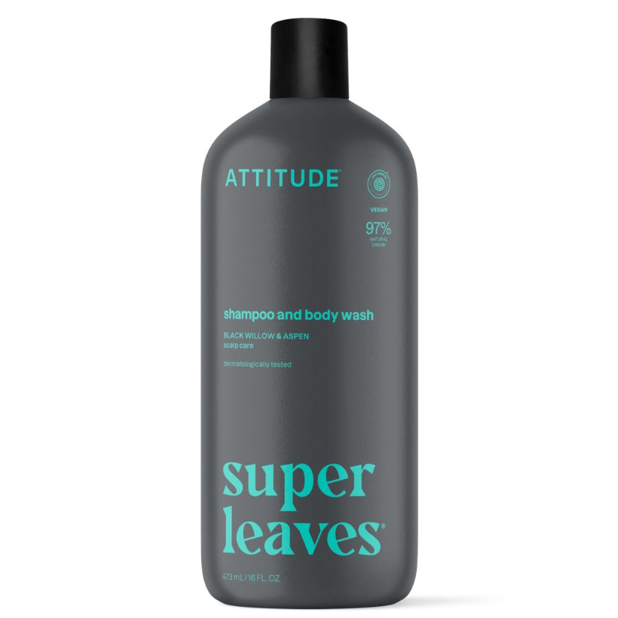 Přírodní pánský šampón & tělové mýdlo (2 v 1) ATTITUDE Super leaves - proti lupům 473 ml