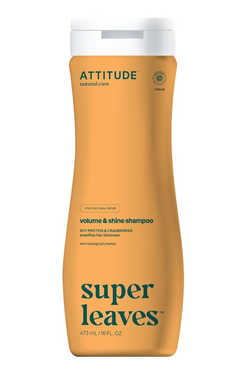 Přírodní šampón ATTITUDE Super leaves lesk a objem - sójový protein a brusinky 473 ml