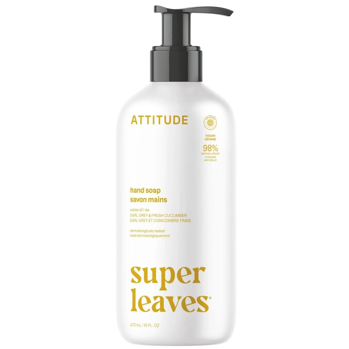 Mýdlo na ruce ATTITUDE Super leaves - Earl Grey a okurka 473 ml