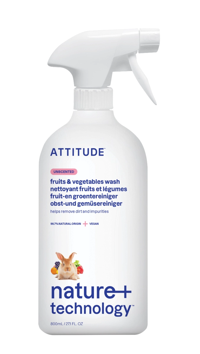 Přípravek na mytí ovoce a zeleniny ATTITUDE Nature+ s rozprašovačem 800 ml