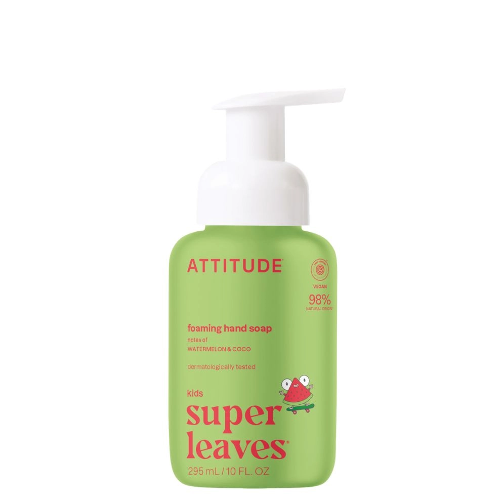 Dětské pěnivé mýdlo na ruce ATTITUDE Super leaves Kids s vůní melounu a kokosu 295 ml