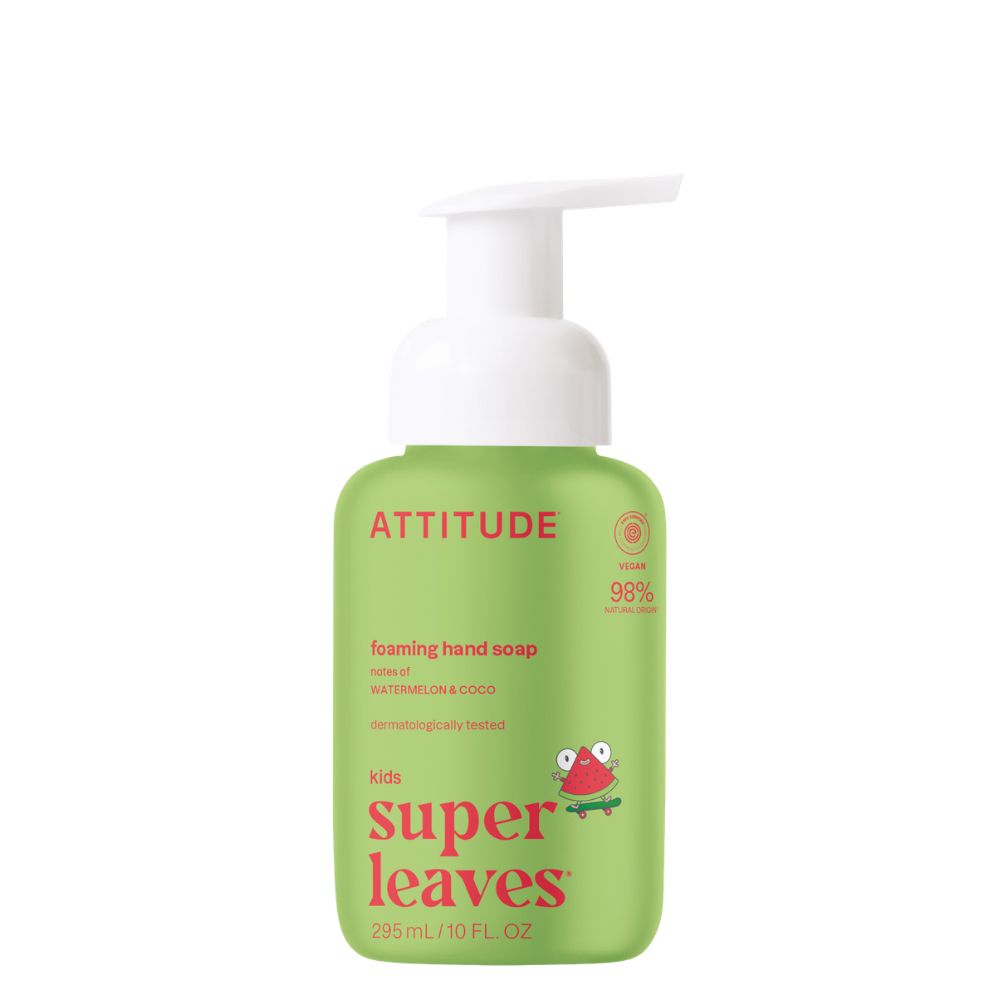 Levně Dětské pěnivé mýdlo na ruce ATTITUDE Super leaves Kids s vůní melounu a kokosu 295 ml