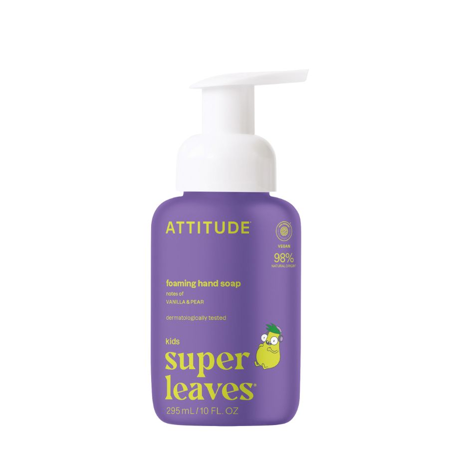 Levně Dětské pěnivé mýdlo na ruce ATTITUDE Super leaves Kids s vůní vanilky a hrušky 295 ml