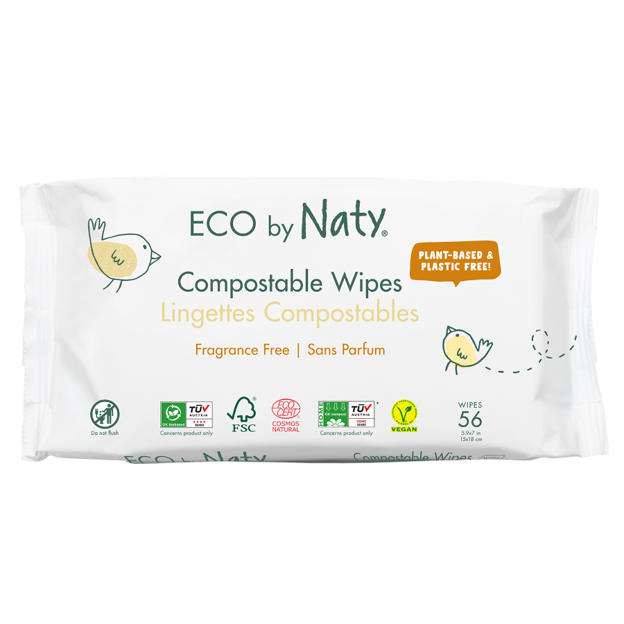 Levně Vlhčené ubrousky ECO by Naty bez vůně - pro citlivou pokožku (56 ks)