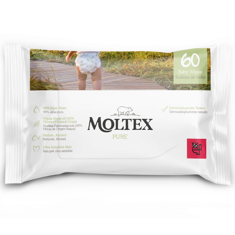 EKO vlhčené ubrousky Moltex Pure na bázi vody (60 ks)