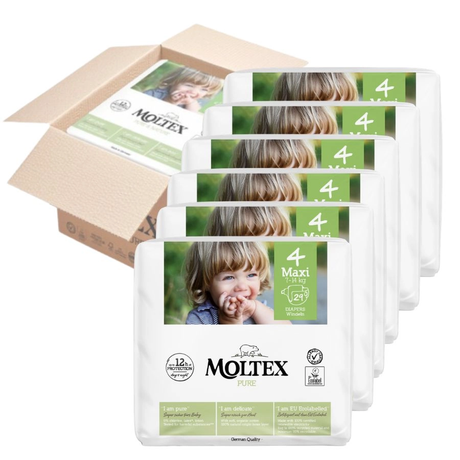 Plenky Moltex Pure Maxi 7-14 kg - ekonomické balení (6 x 29 ks)