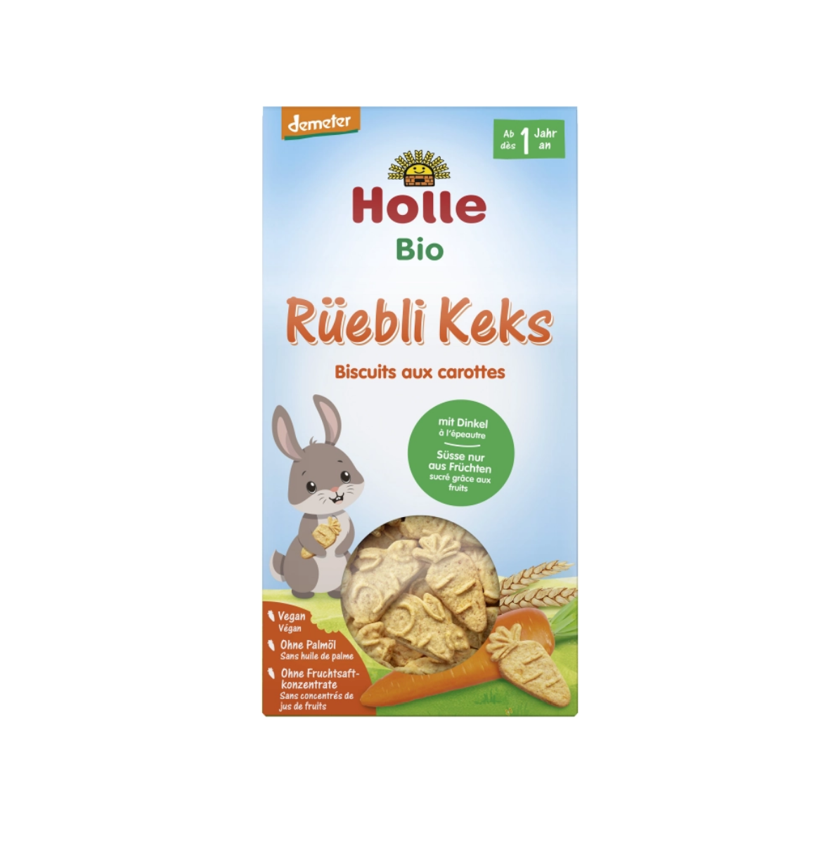 Holle Bio Ruebli Keksy - bio mrkvové sušenky (125 g)