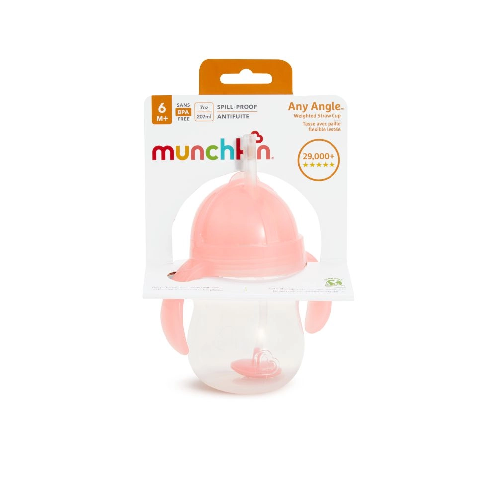 Munchkin Click Lock Tip & Sip hrneček růžový, 6 m+ (207 ml)