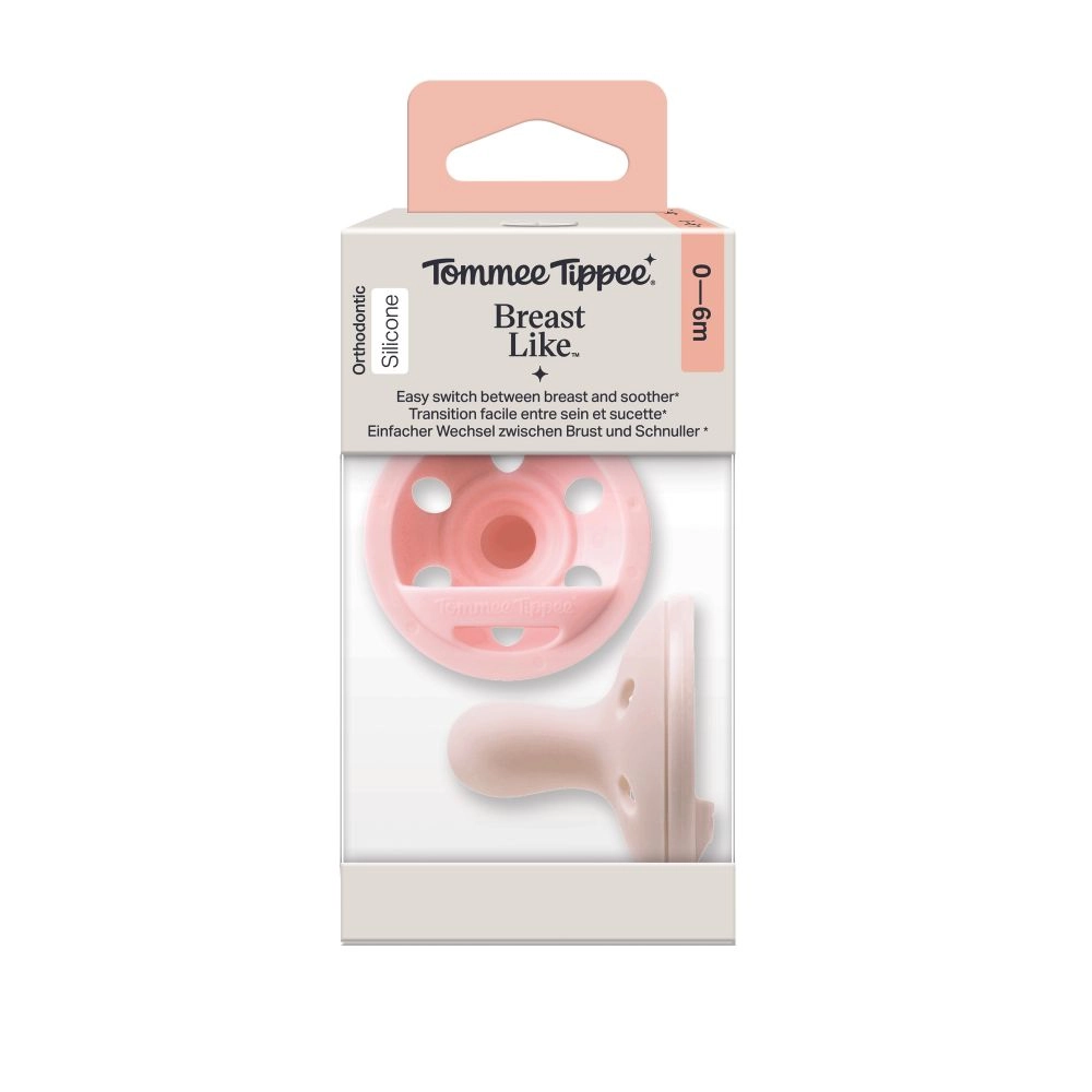 Tommee Tippee Breast-like silikonový dudlík 0-6m, Girl, 2 ks