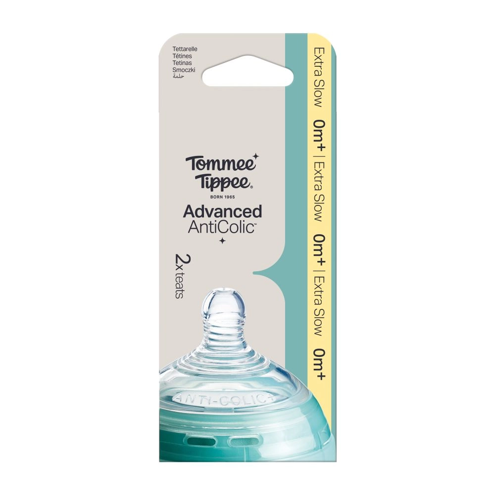Tommee Tippee Advanced ANTI-COLIC savička na lahev, extra pomalý průtok, 0m+, 2 ks