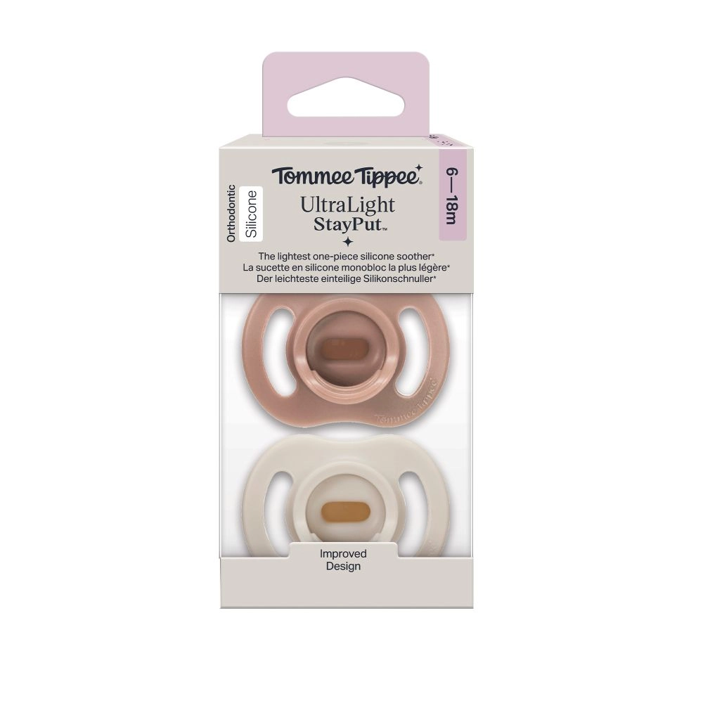 Tommee Tippee Ultra-light silikonový dudlík 6-18m, Girl, 2 ks
