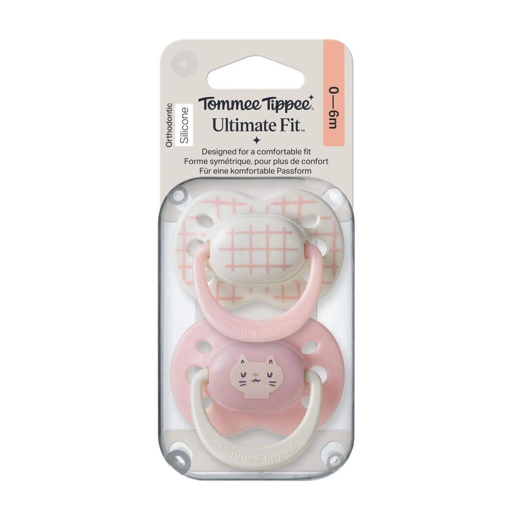 Tommee Tippee Ultimate Fit silikonový dudlík 0-6m, Girl, 2 ks