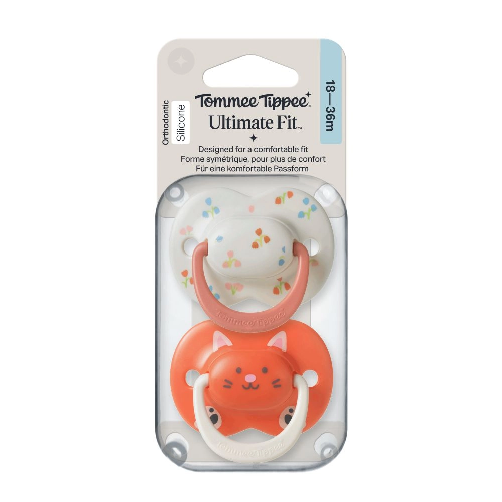 Tommee Tippee Ultimate Fit silikonový dudlík 18-36m, Boy, 2 ks