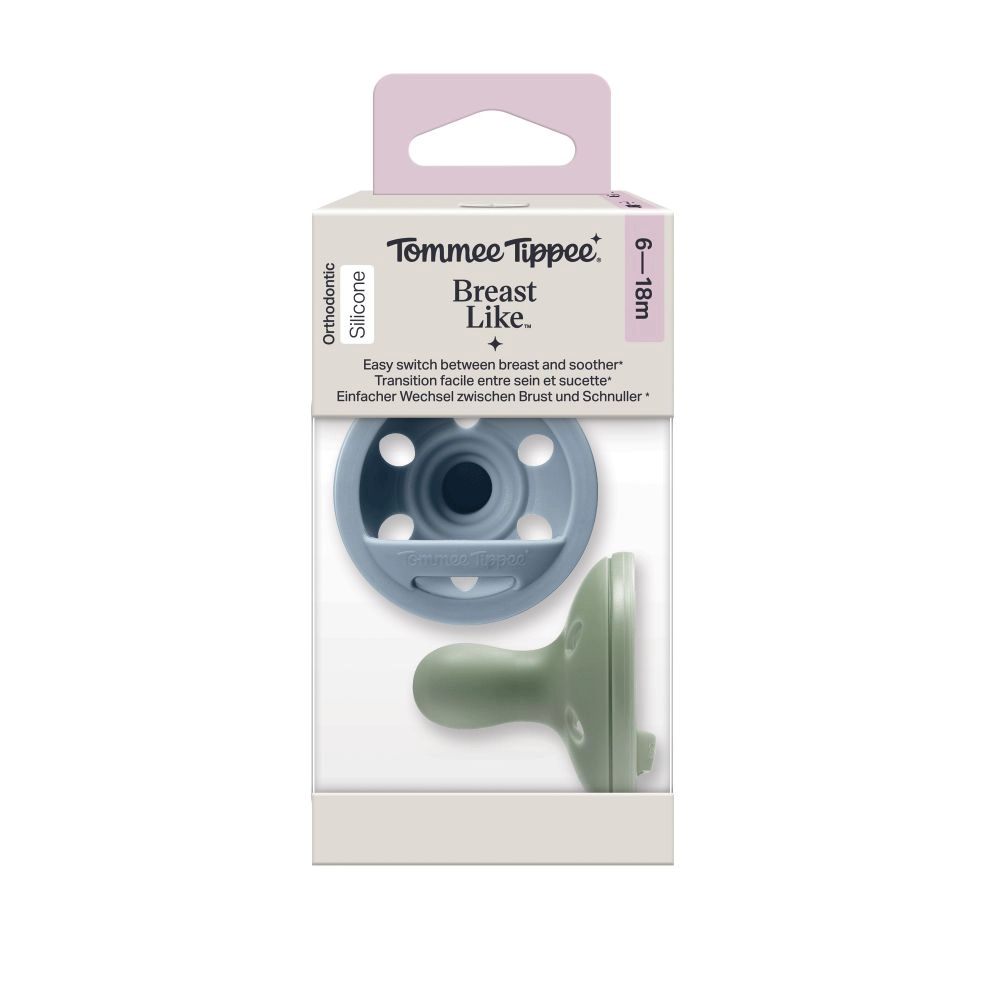 Tommee Tippee Breast-like silikonový dudlík 6-18m, Boy, 2 ks