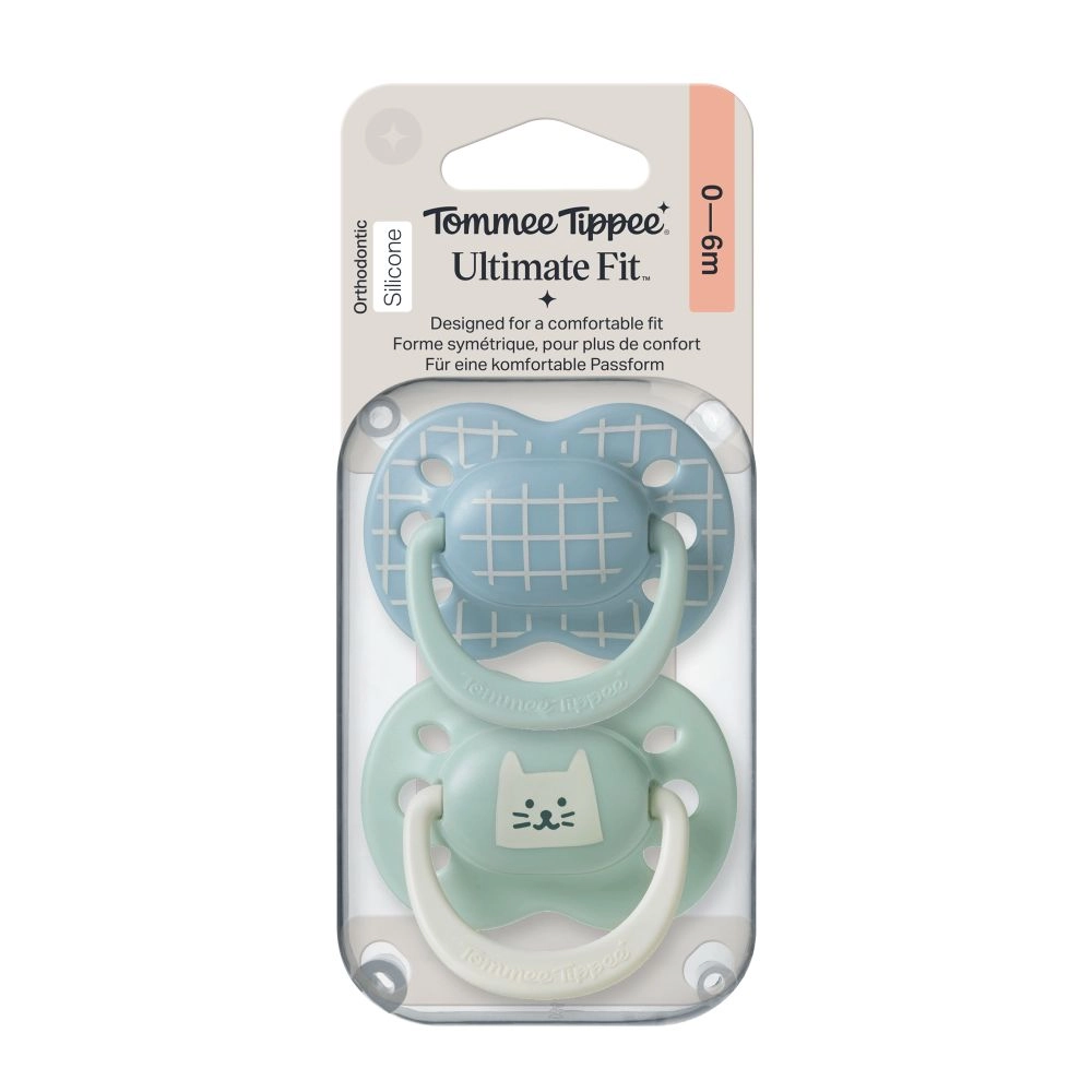 Tommee Tippee Ultimate Fit silikonový dudlík 0-6m, Boy, 2 ks