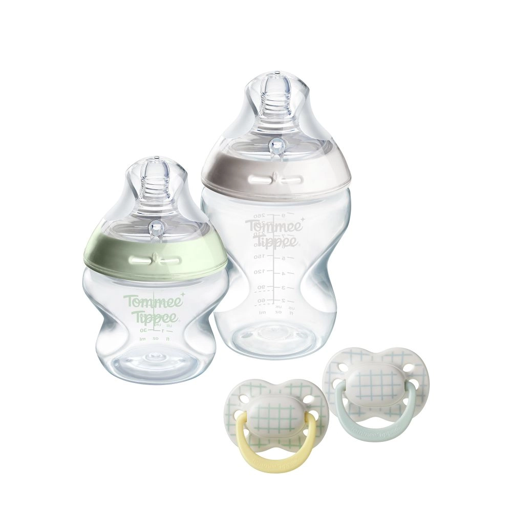 Tommee Tippee Natural Start ANTI-COLIC novorozenecký starter kit samosterilizačních lahviček, 150 ml a 260 ml, 0m+, bíla a zelená