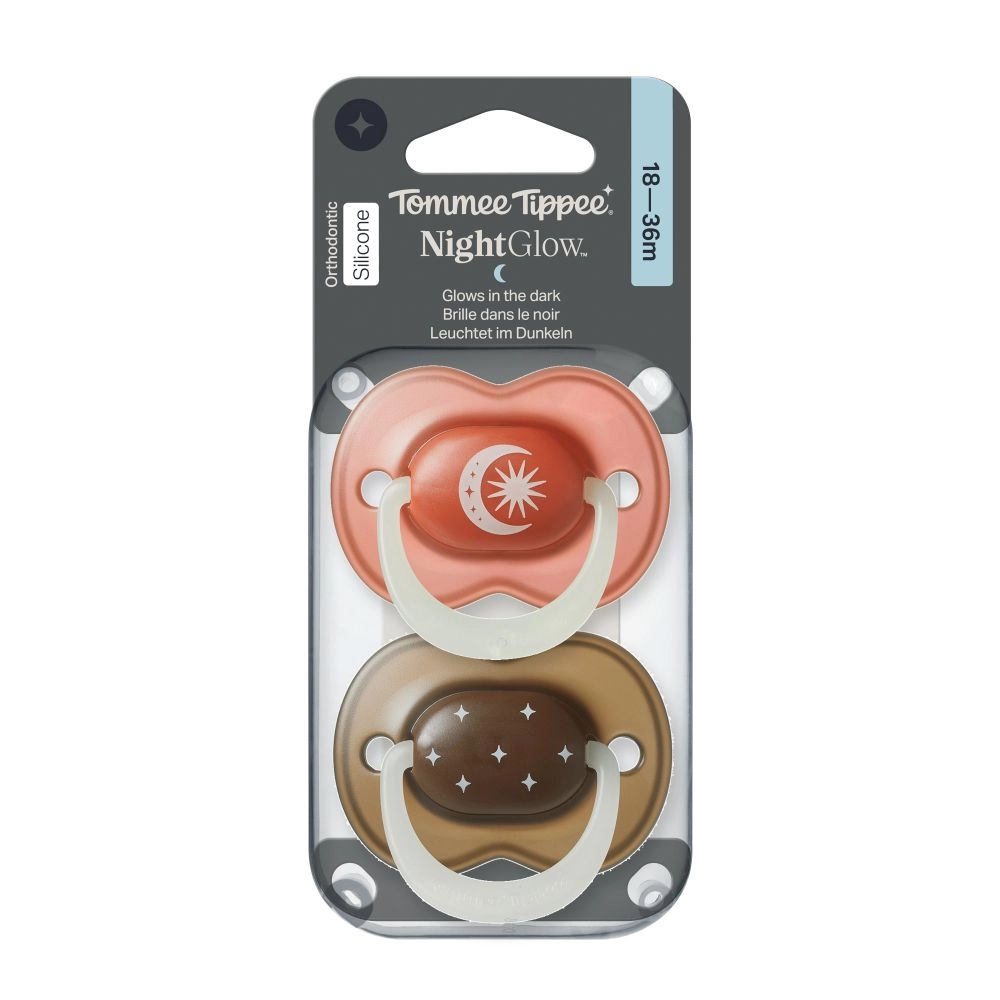 Tommee Tippee Night silikonový dudlík, 18-36m, Boy, 2ks
