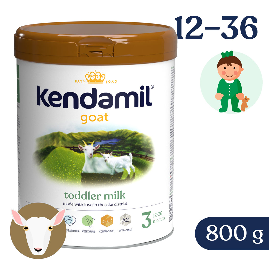 Kendamil Kozí batolecí mléko 3 (800 g) DHA+